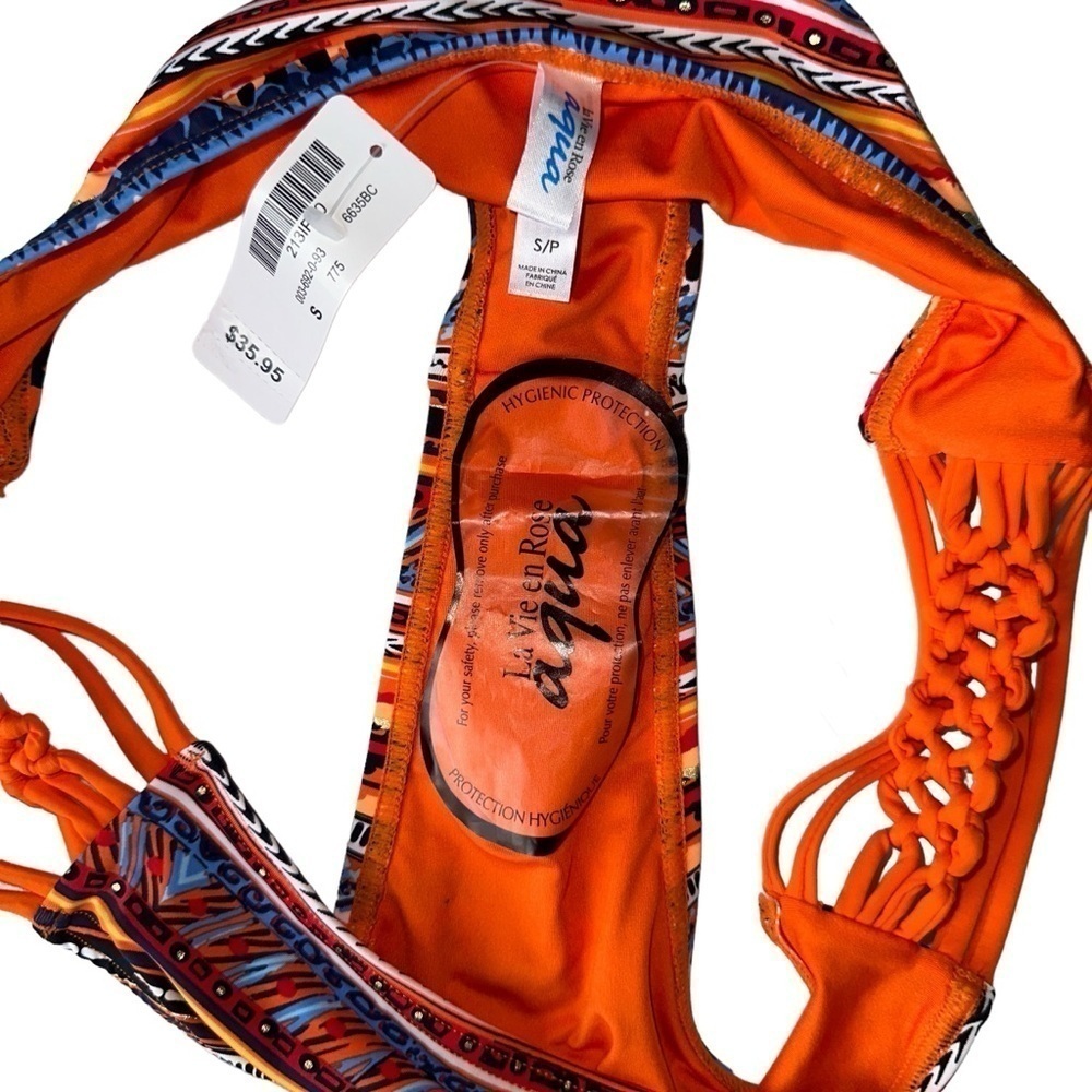 NWT LA VIE EN ROSE BIKINI BOTTOM SIZE S  ORANGE SIDE BANDS - Picture 15 of 15